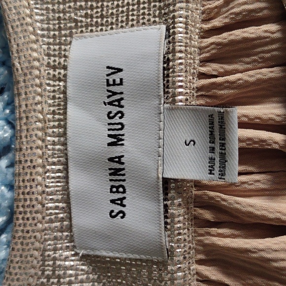 Sabina Musayev Small Metallic Tie Waist Short Sleeve Mini Dress - Picture 3 of 15